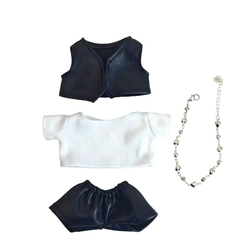 Ultimate 8-Piece Doll Clothing Bundle: 2 Full Outfits with Tops, Bottoms, Vests & Necklaces (Doll Outfit & Accessories 2-in-1 Se