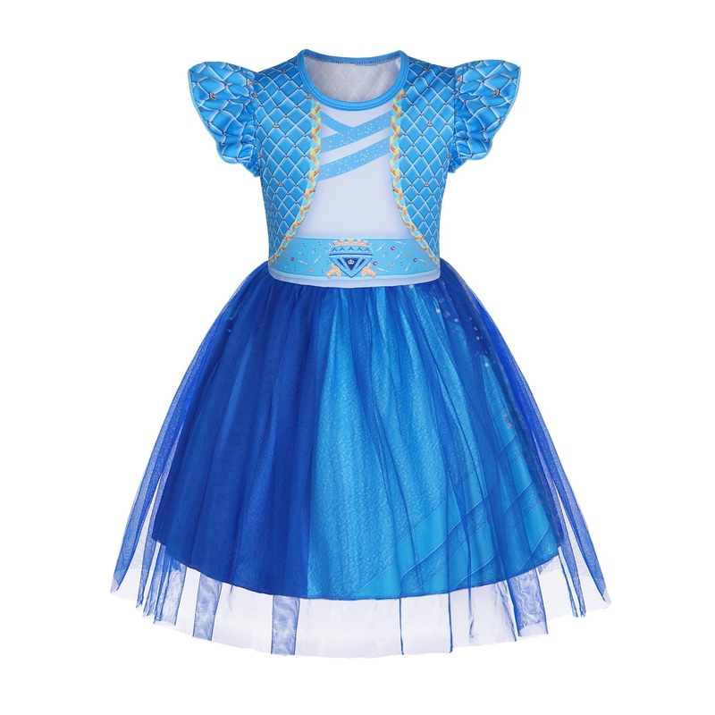 WonderBabe Girls Costume Blue Dress Kids Movie Outfits Halloween Birthday Party Dress Up Costumes size 3-4t