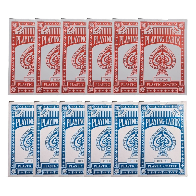 Zugar Land Economy Playing Cards – 48 Decks (24 Red, 24 Blue) – 2.3/8 x 3.3/8 inches (55mm x 86mm) Plastic Coated – Perfect for