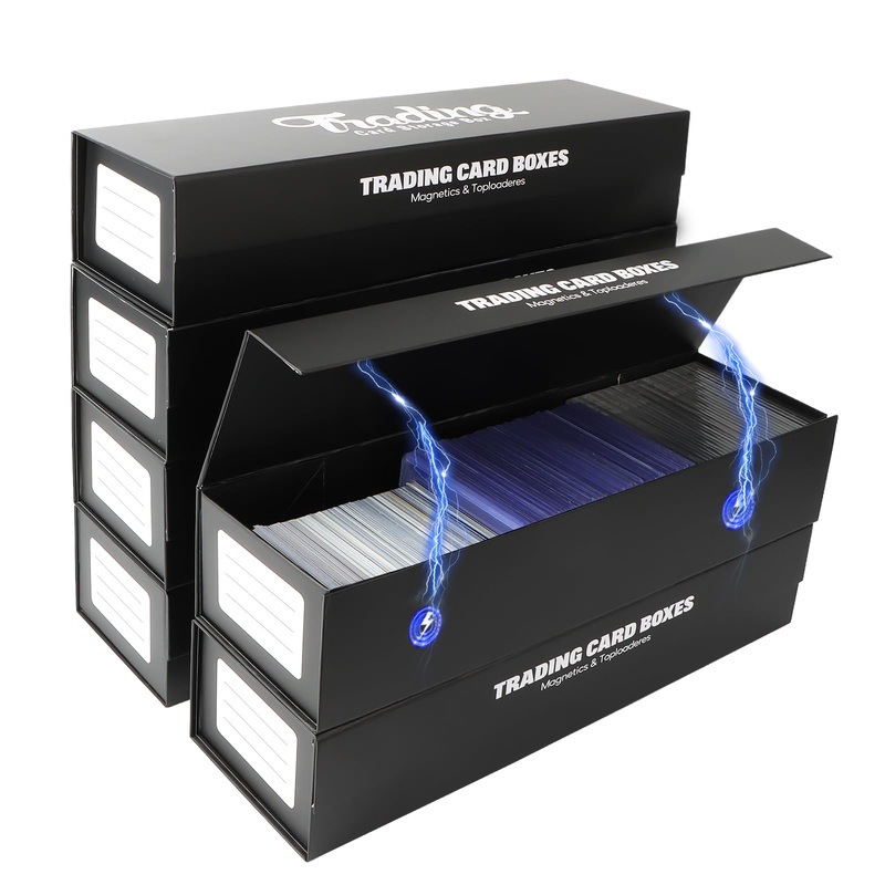 AOBOPLE 6 Pack Trading Card Storage Box for Magnetics and Toploaders,Magnetic Closure Card Holder Box Fits 200 PCS 35pt Card Hol