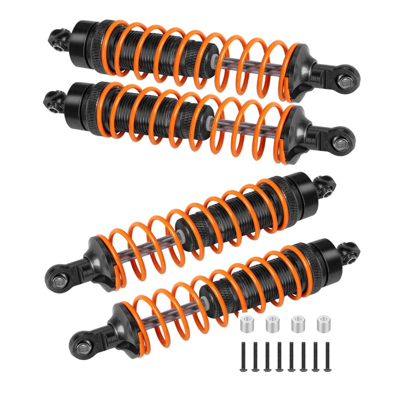 ARRCat 4PCS Black Big Bore All Aluminum Front Rear RC Shocks, Upgrade Parts for Slash 4×4 Rustler 4X4 Stampede, Replace 5862