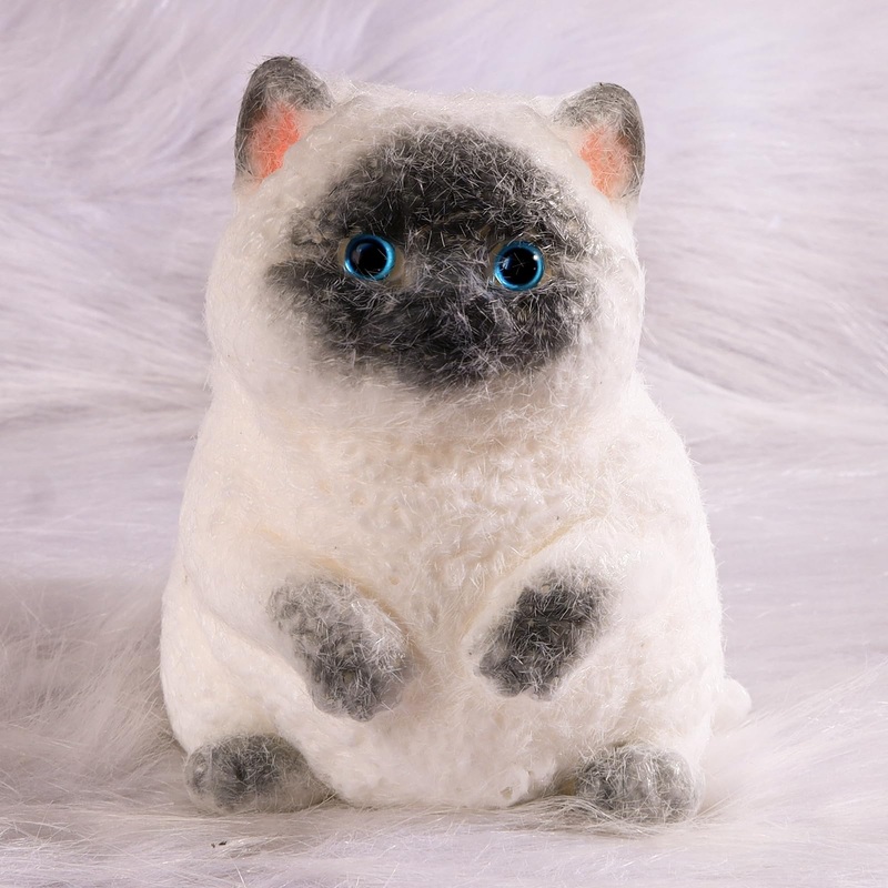 Big Taba Squishy Cat, Handmade Large Cat Taba Toys, Stress Relief, Funny, Cute Soft Cat Squishy Stress Toy Gifts.(Medium Siamese