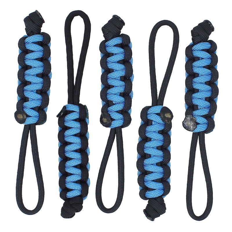 BubbasGarageTv – Large Heavy Duty Paracord Zipper Pulls (Light Blue)