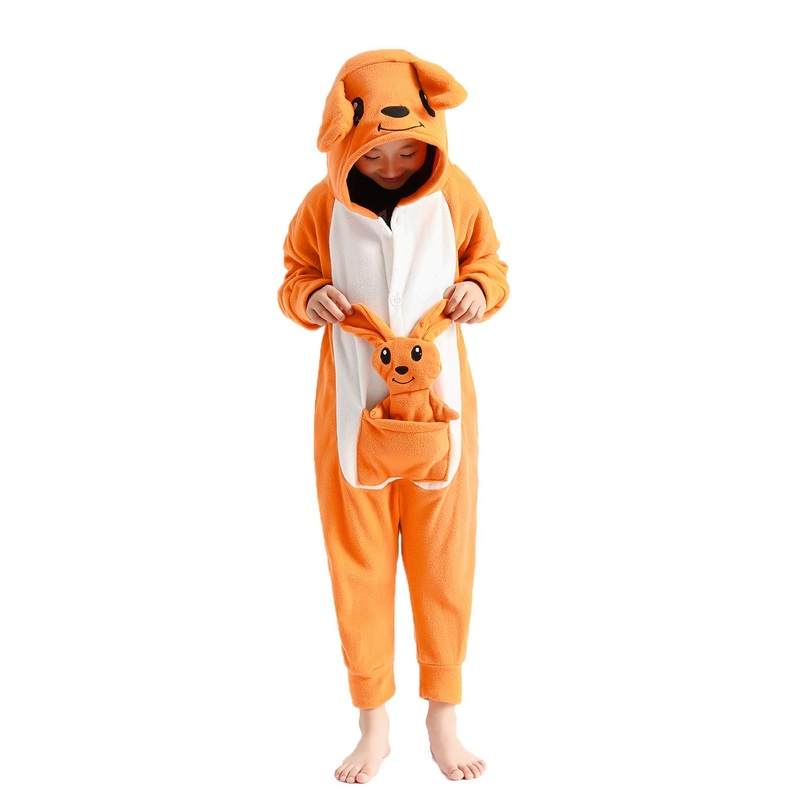 CuteBrush Kids Animal Kangaroo Onesie for Girls Anime Cosplay Costume Pajamas 6-8Years