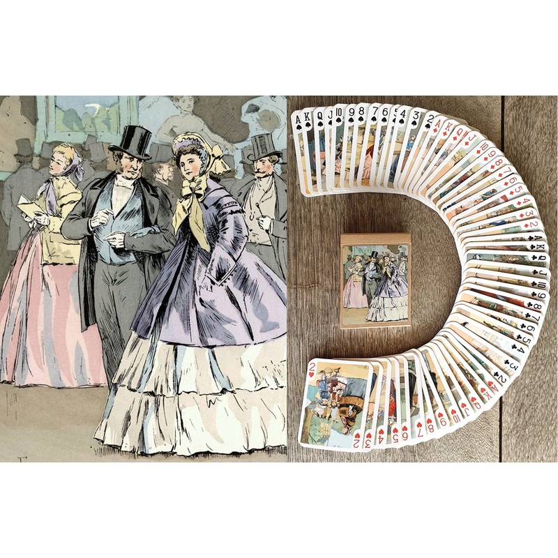 FLONZGIFT LES Modes DE Paris Playing Cards (Poker Deck 54 Cards All Different) Vintage Fashion Retro Art Deco Illustration by Fr