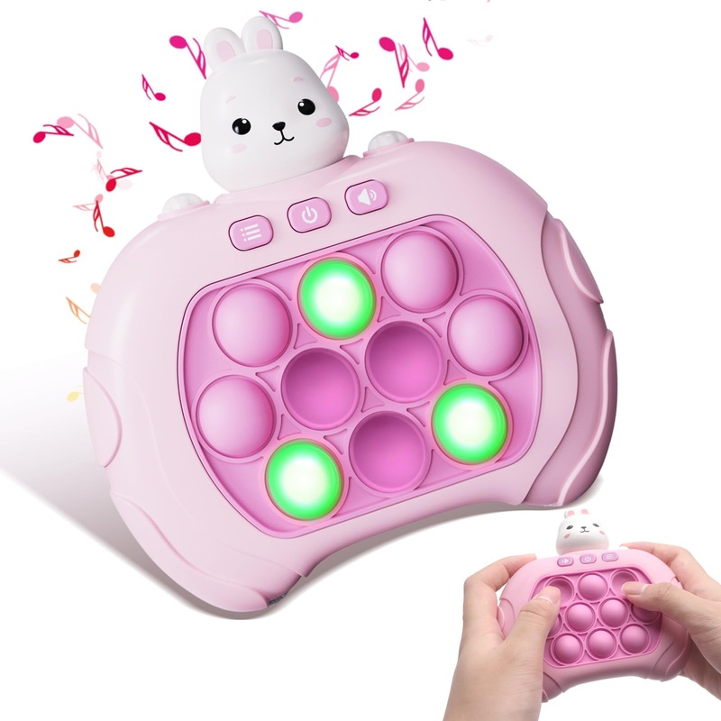 GoofyGuru Pop Fidget Toy, Light Up Puzzle Machine, Multiple Game Modes for 3+ Years (Rabbit)
