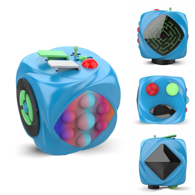 HILUDEER Fidget Toys Adults, Travel Toys for Kids 8-12, Anxiety Relief Cube Stress Relief Fidgette Toy , Quiet Sensory Toys Pop