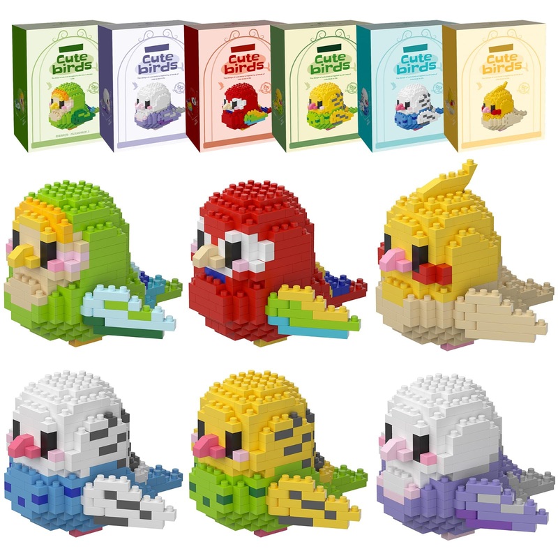 HJPLPXH Parrots Micro Mini Building Block Sets Birthday Gift for Kids, Animals Buildling Model Kits, Mini Bricks Birds Series To