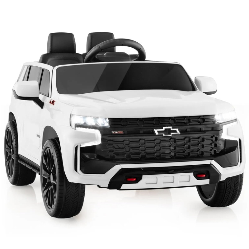 HONEY JOY Ride On Truck, 12V Licensed Chevrolet Tahoe, Chevy Electric Vehicle for Kids, Soft Start, Music, Lights, Battery Power