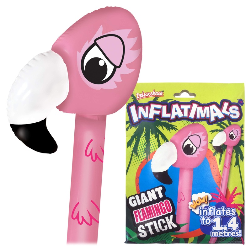 Inflatimals – Flamingo from Deluxebase. Tropical Bird Inflatable Toy, Pink Blow Up Kids Party Decoration, Reusable Event Supplie