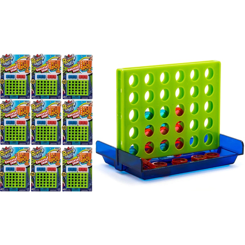 JA-RU Mini Connect Travel Game Board (12 Toys) Family Board Games for Kids. Original Pocket Travel Size Games. Fun Indoor & Outd