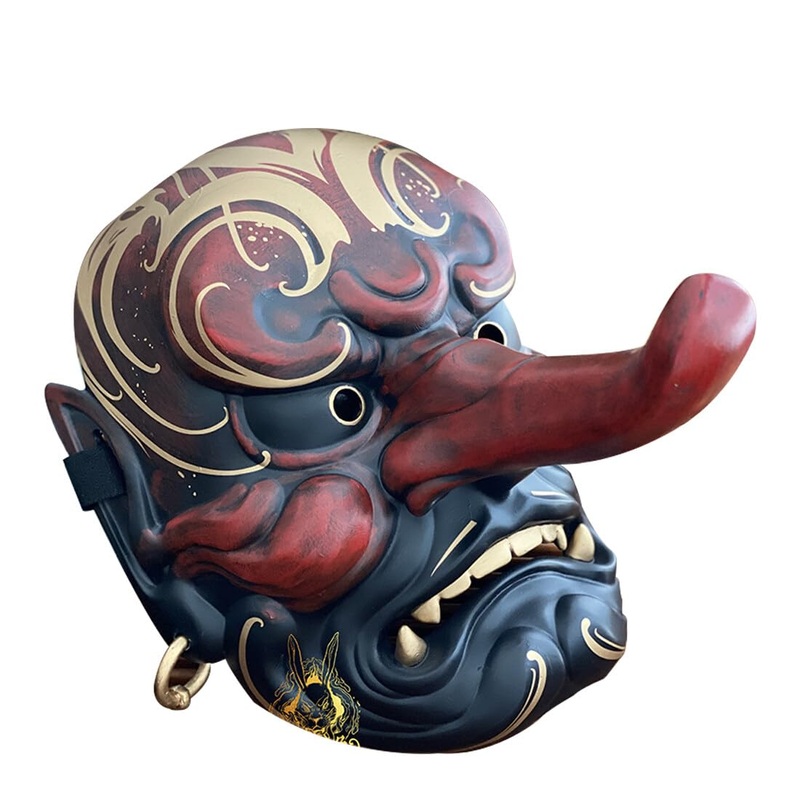 KAROYD Cosplay Mask, Large Tengu Japanese Mask Hand-Painted Cosplay Prop Pendant Decoration