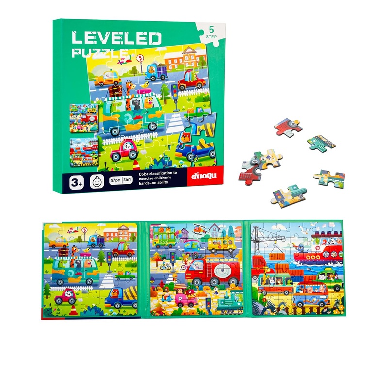 Magnetic Puzzles for Kids Ages 4-8, 3 in 1 Wooden Jigsaw Puzzles Book for Toddlers, Car Activities Toy for Girls 4-6, Learning M