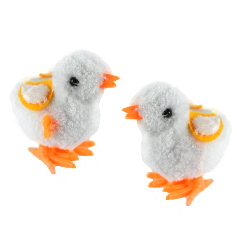 NOVELTY GIANT WWW.NOVELTYGIANT.COM Wind Up Hopping Chicken Easter Egg Baby Chick 2 Pk (White)