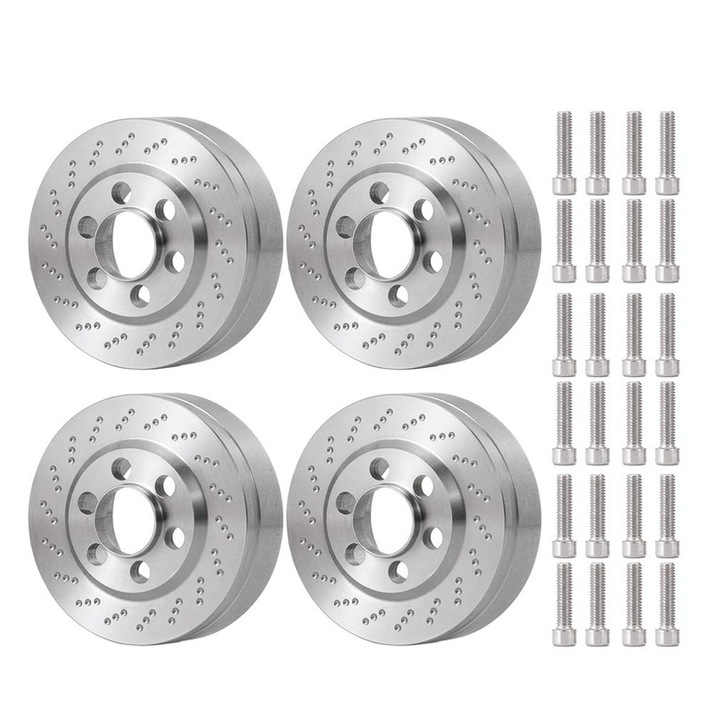 QUE-T 4pcs Stainless Steel Wheel Weights for 1/10 RC 2.2” Beadlock Rims Wraith D90