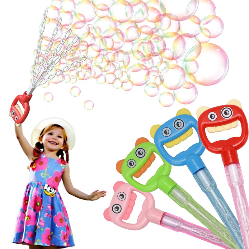 SHCKE Smiling Face Bubble Claw Wands,5 Claw Smiley Bubble Sticks, Creates A Large Number of Bubbles for Kids,Bubble Toys for 3-8