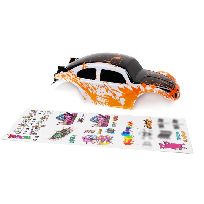 SummitLink Custom Body Compatible for 1/10 1/8 Scale RC Car or Truck (Truck not Included) (Muddy Orange Over White/Black)