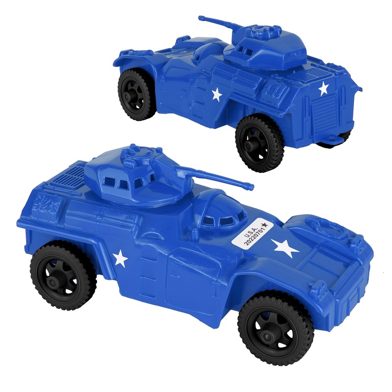 TimMee Recon Patrol Armored Cars – Blue Plastic Army Men Scout Vehicles