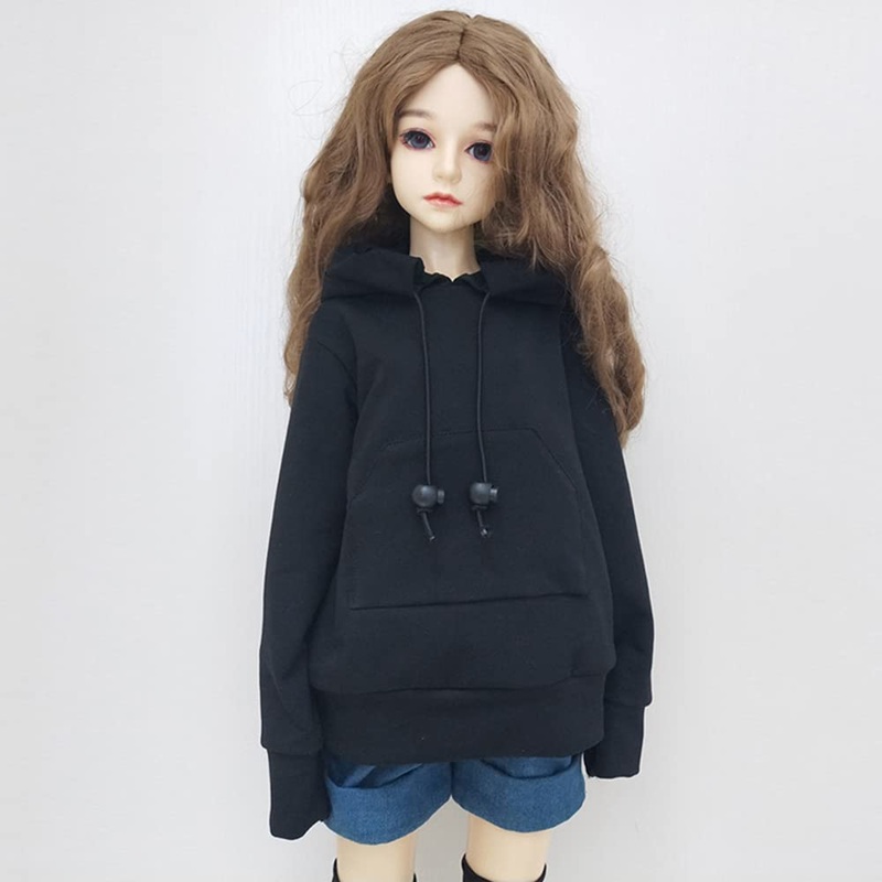 XiDonDon 30CM / 45CM / 60CM Doll Clothes 1/3 1/4 1/6 BJD Doll Accessories BJD SD DIY Fashion Hoodie Toys Dolls Clothing (1/6,Bla