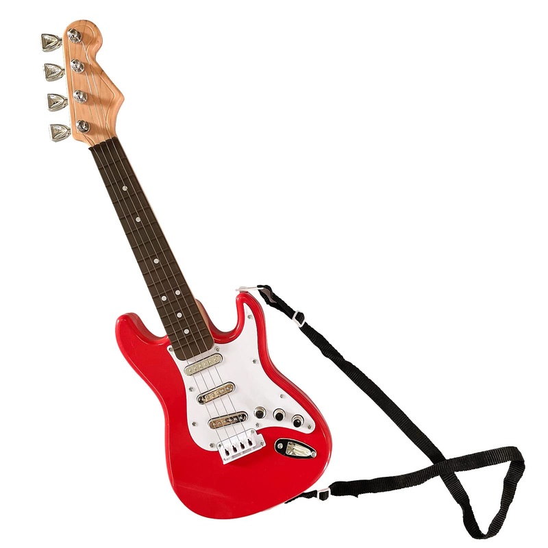 16 inch Mini Guitar Toy for Kids,Portable Electronic Red Guitar Musical Instrument Toy, Birthday Gifts for Beginner Children Tod