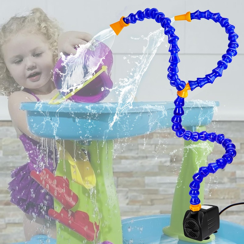 2 Tubes Kids Water Table Pump,Automatic Water Table Accessories Pump,Summer Outdoor Splashes Table Toys for Kids