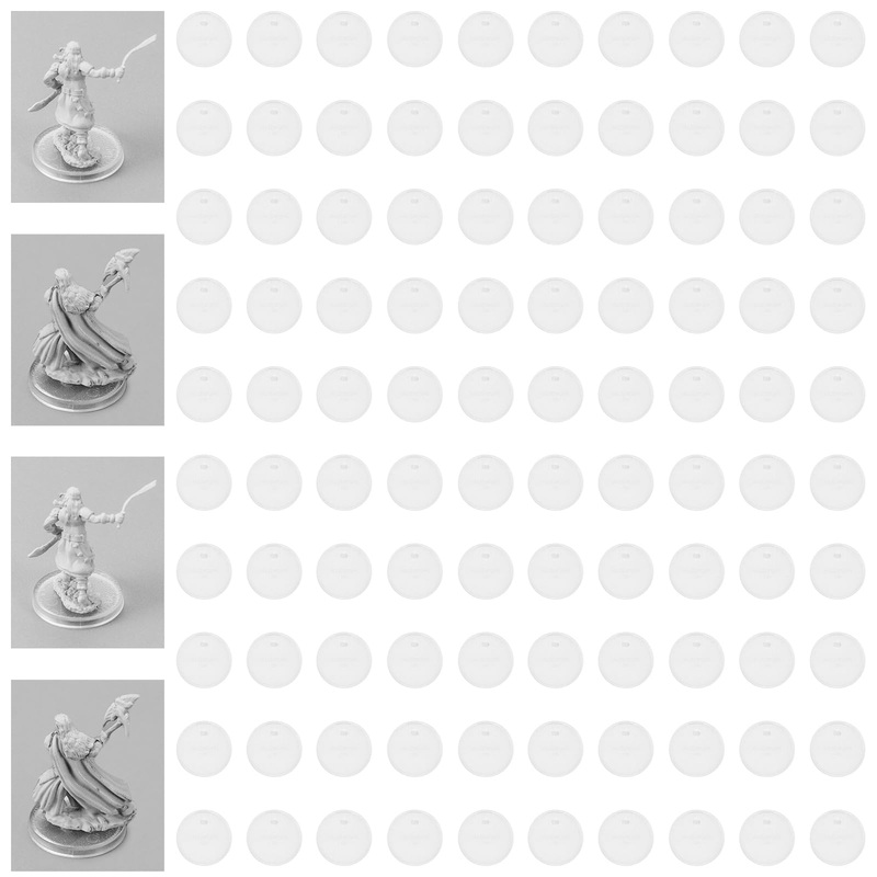 DisplayMore 100Pcs Round Plastic Model Bases 25mm/0.98 inch Wide for Gaming Miniatures or Wargames Role Playing Board Game Figur