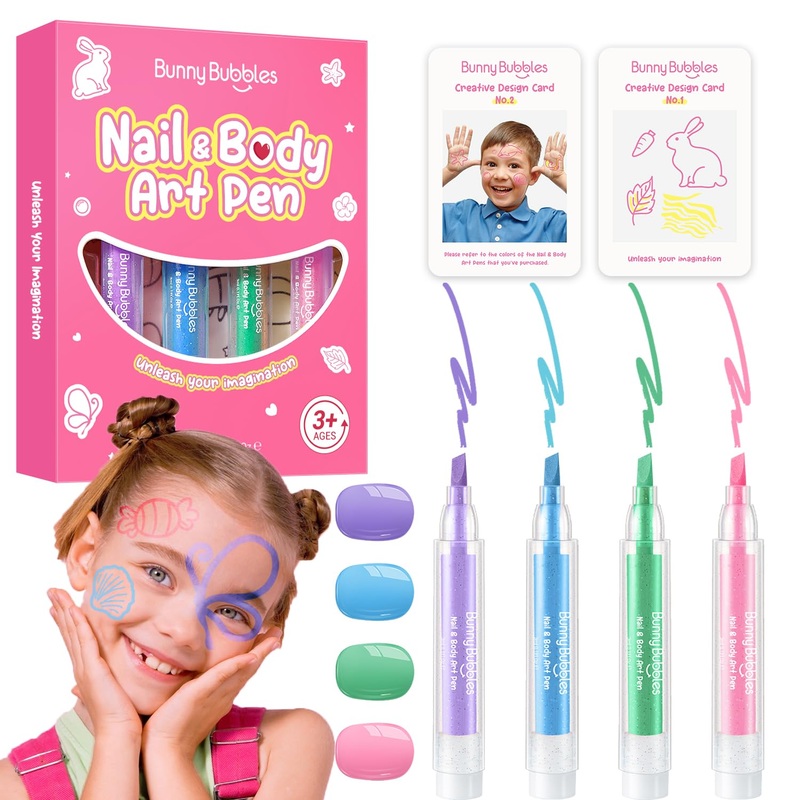 Face Painting Kit for Kids Makeup Set Toys, Washable Marker Girls Make Up Face Body Tattoo Pens, Toddler Toy Makeup Cosmetic for
