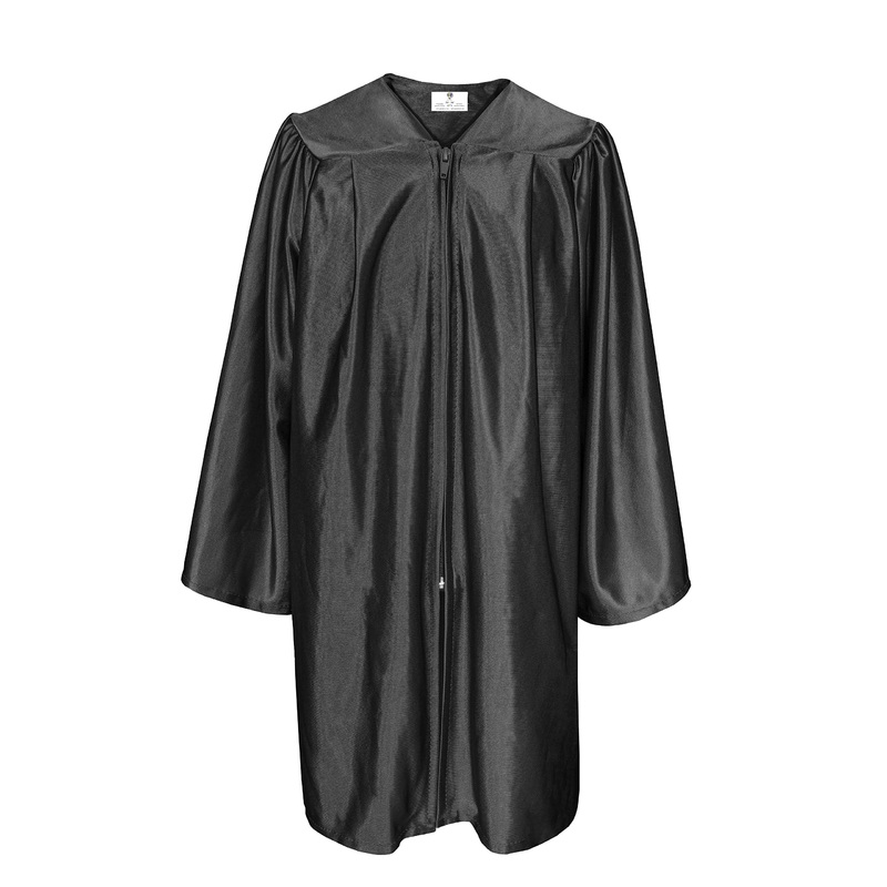 GradPlaza Shiny Choir Robe Kindergarten Preschool Graduation Gown Shiny Graduation Gown for Kids Black Size 30