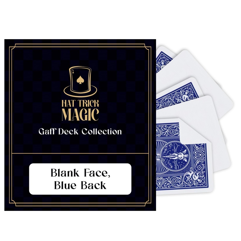 Hat Trick Magic Bicycle Rider Back Gaff Playing Card Decks (Blank Face, Blue Back)