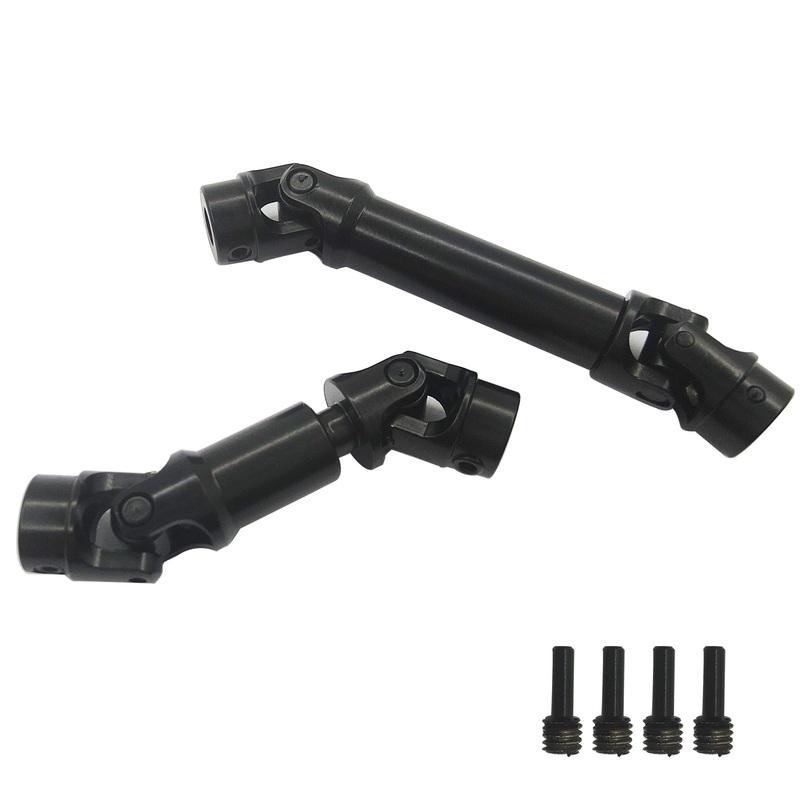 HOPLEX Stainless Steel Drive Shaft with Black Coating Front Rear Center Driveshafts for 1/18th TRX4M Defender Bronco RC Crawler
