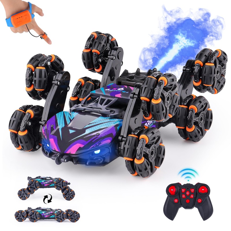 NEXBOX Cool 8 Wheels Hand Controlled RC Stunt Car Toys, Xmas Gifts and Birthday Presents for Kids, Gesture Sensing Remote Contro