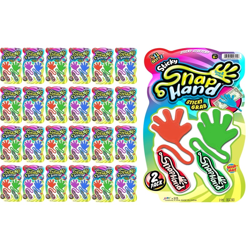 Stretchy Hands Slap Bulk Toys (48 Sticky) by JA-RU for Kids Party Favors, Easter, Treasure Box