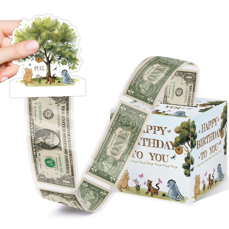 Winnie Surprise Money Gifts Box, Happy Birthday Party Money Box, Winnie Birthday Party Decorations Supplies Pooh, Kids Boys Girl