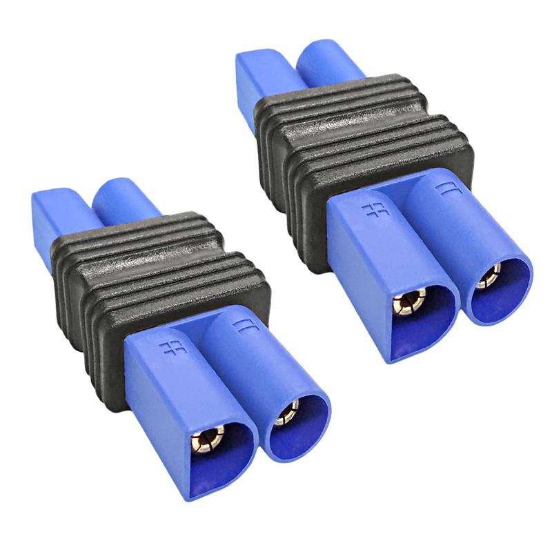WOODGUILIN 2 Pcs Ec5 Male Plug to Ec5 Male Connector Plug Adapter for RC Lipo Battery Ec5 Plug to Ec5 Connection(2 Pack Ec5-Ec5)