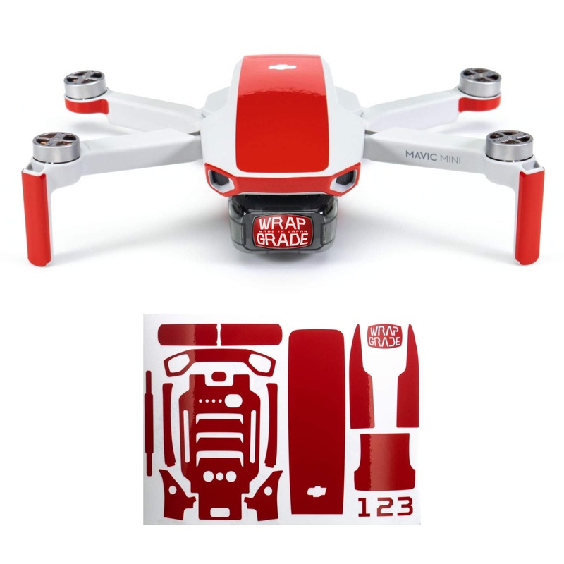 Wrapgrade Skin Compatible with DJI Mavic Mini | Accent Color (Super RED)