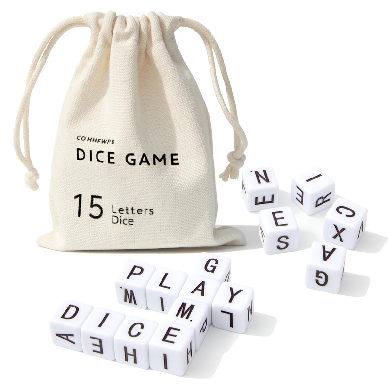 COHHFWPD Crossword Dice Game, Word Spelling Dice Games for Gatherings Family Game Night Festive Parties & On-The-Go Fun, Fifteen