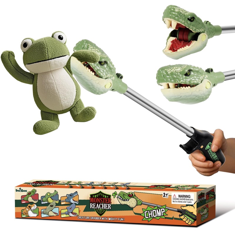 DINOBROS Snake Toy Grabber Reacher – Interactive Pick-Up Tool for Kids | 16-Inch Snake Chomper Head Design | Fun & Educational G
