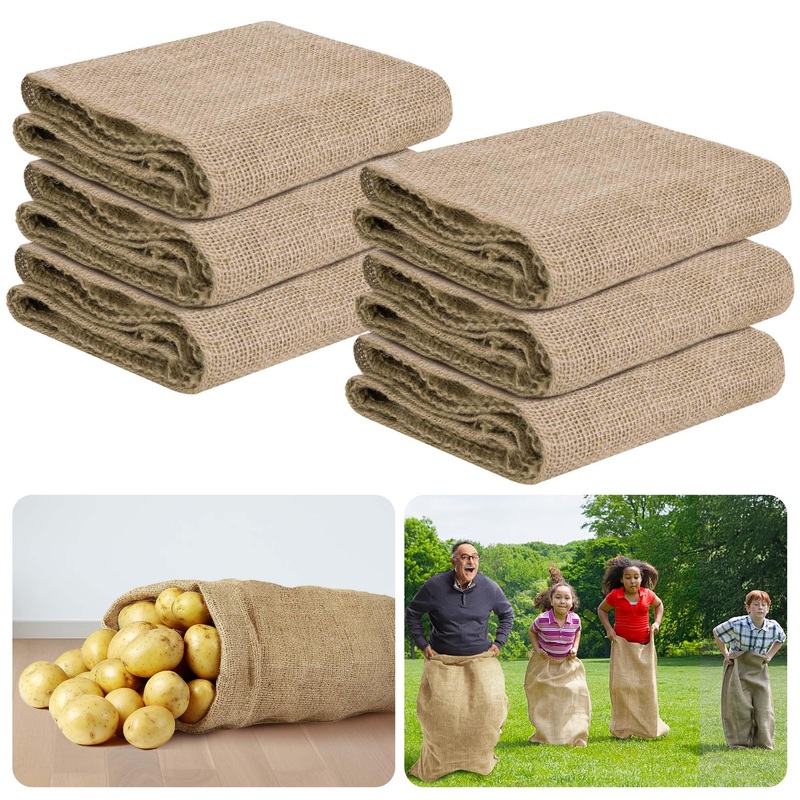 EBaokuup 6 Pack Large Burlap Potato Sack Racing Bags,39”x21” Nature Jute Sacks Race Bags for Adults & Kids Outdoor Game-Reusab