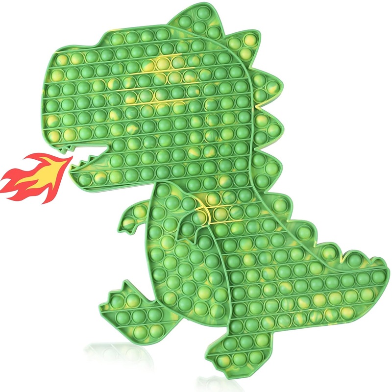 Giant Large Fidget Sensory Toys,Big Jumbo 15.9 Inch Green Dinosaur Push Bubble Toy for Autism Anxiety Stress Relief Huge Birthda