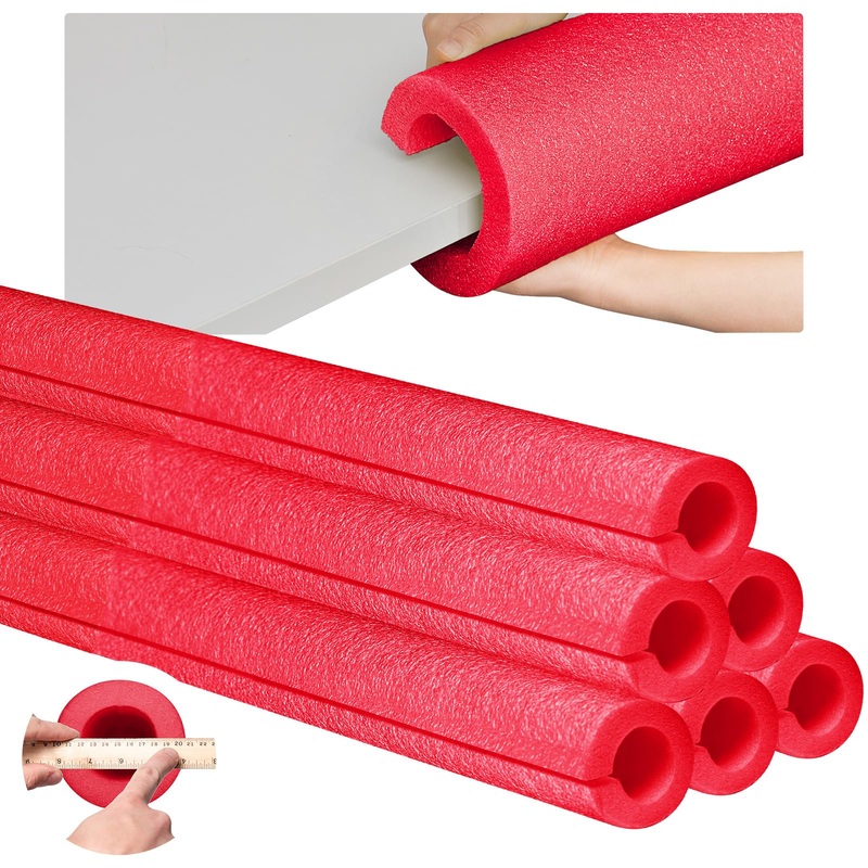 Hanaive 6 Pcs 40 x 4.1 Inch Jumbo Pool Noodles Pre Slit Clamp Foam Protection Insulation Tubes for Padding Large Foam Tube for S
