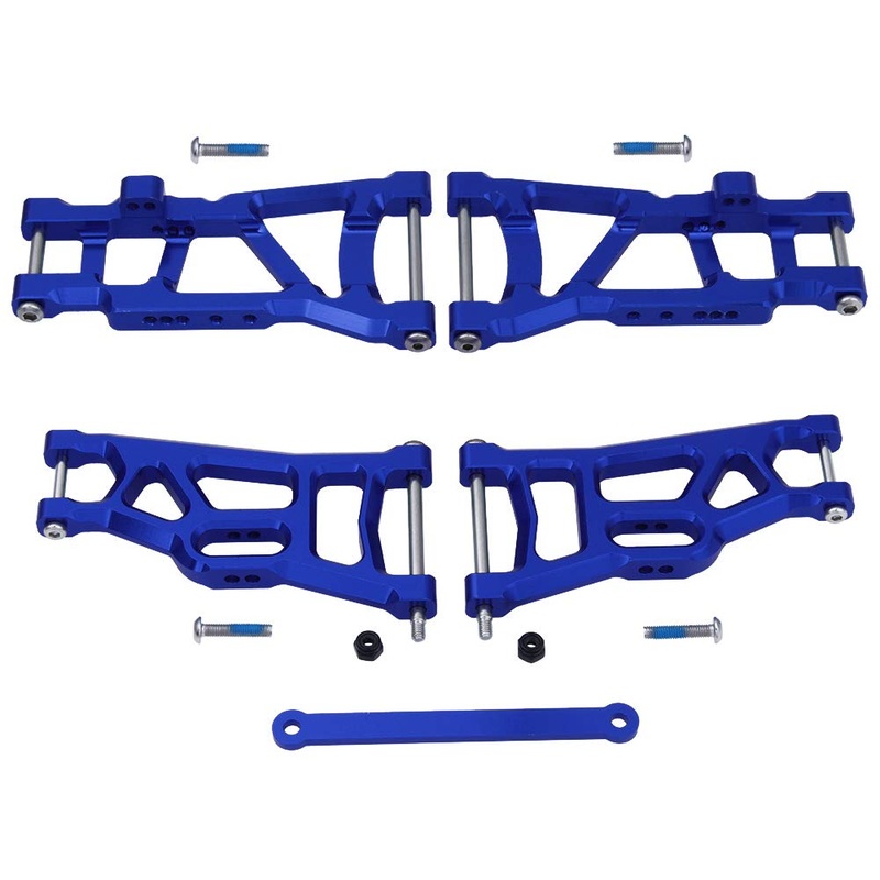 HobbyPark Aluminum Front & Rear Suspension A-Arms Set,Tie Bar for 1/10 Traxxas Slash 2WD RC Car Upgrade Parts Hop Ups, Replaceme