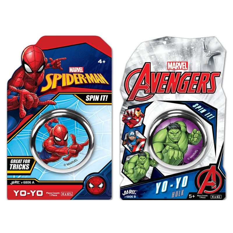 JA-RU Marvel Avengers Toys YoYo Toy (2 Units Spiderman & Hulk) Fidget Toy Superheroes Spiderman & Hulk Kids Yoyo Beginner String
