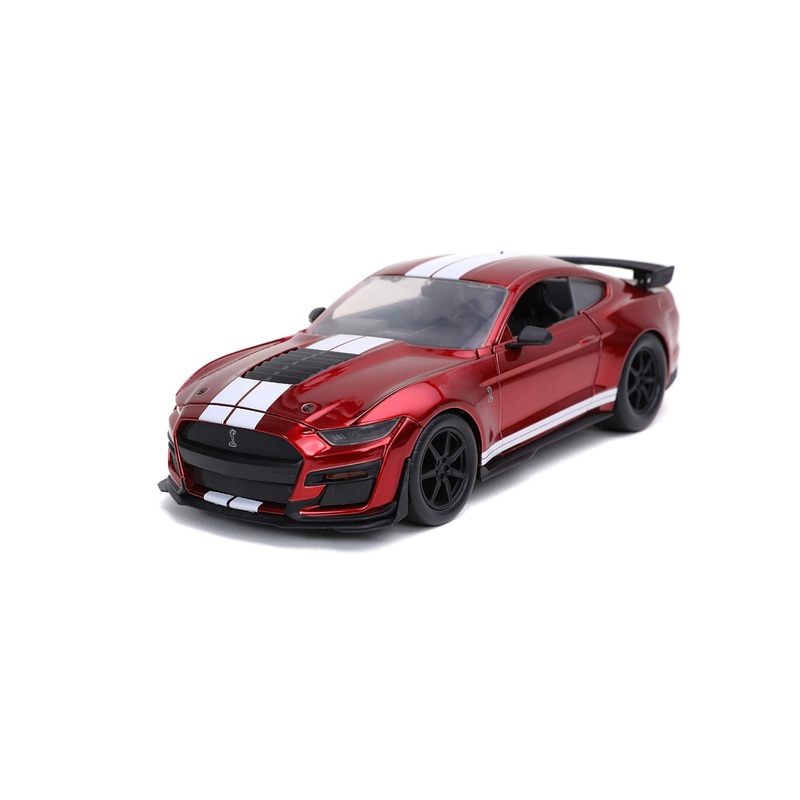Jada Toys Bigtime Muscle 1:24 2020 Ford Mustang Shelby GT500 Die-cast Car Red White Stripes, Toys for Kids and Adults