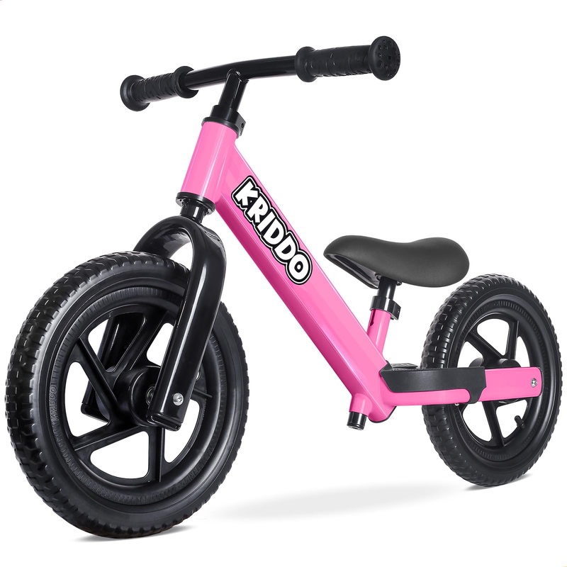 KRIDDO Balance Bike 2 Year Old, Toddler Balance Bike for Kids Aged 2-5, with DIY Colorful Stickers, Non-Slip Sporty Footrest, Ra