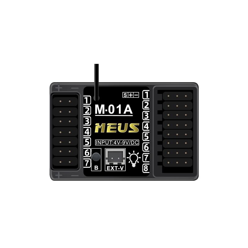 Meus Racing 2.4Ghz Rc Receiver M-01A Long Range Control Rx Compatible With Meus Racing Rc Transmitter Me-10B For Rc Car/Boat/Tan