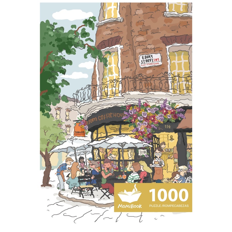 MOMIBOOK Puzzles for Adults 1000 Piece Jigsaw Puzzles of Afternoon at The Corner, Painting Image Sotre Puzzle Challenging Hard I