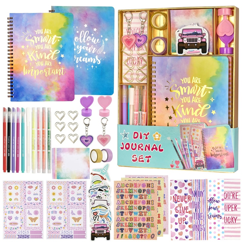 OIHEW DIY Journal Kit for Girls Ages 8-14, Stationary & Diary Set with Stickers,Birthday Gifts for 8 9 10 11 12 13 14 Year Old G