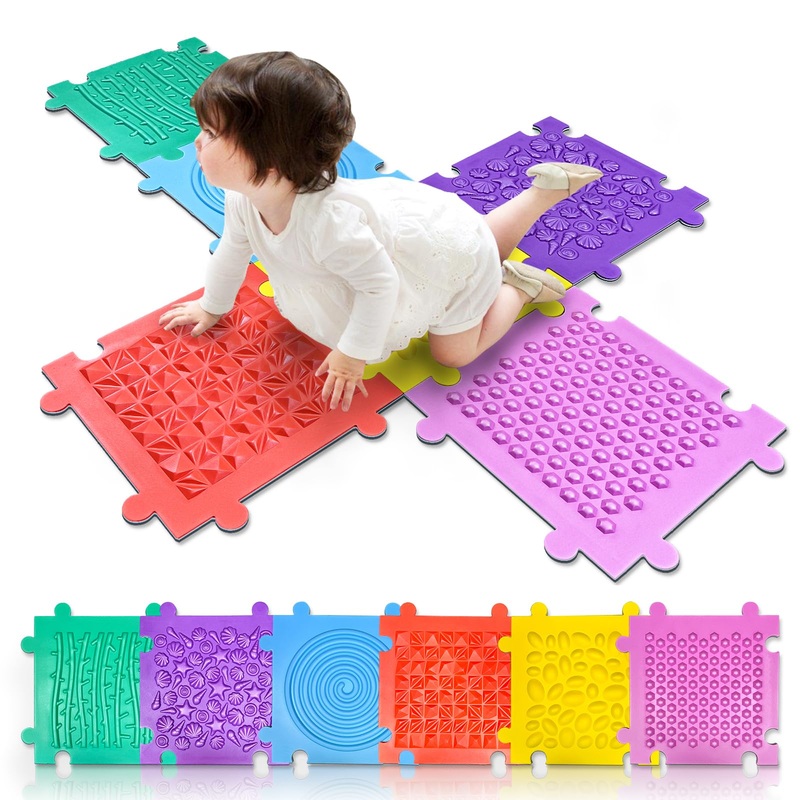 Onyoloy Foam Play Mat for Kids: 6 Pieces Square EVA Foam Interlocking Tile Floor Puzzle Mat, Infant and Toddler Play Mat, Soft N