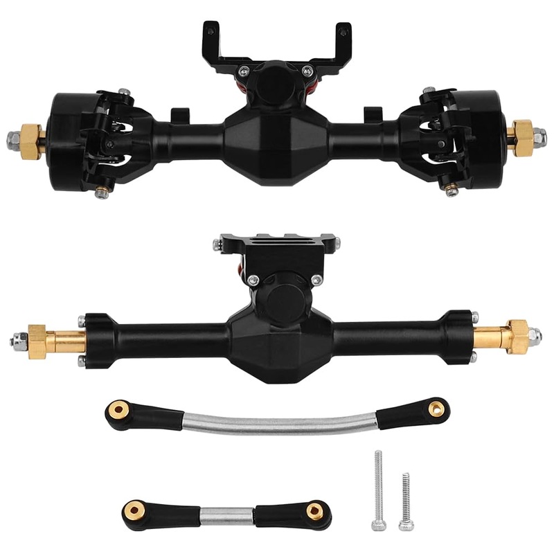 Pothyes Diamond Shape SCX24 Aluminum Axle Upgrades for Axial SCX24 Deadbolt C10 JLU Gladiator Bronco 1/24 RC Crawler (Black)