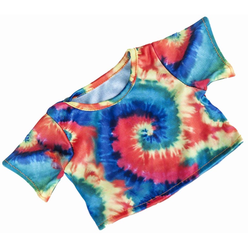 Rainbow Tie Dye Print T-Shirt Top Teddy Bear Clothes Fits Most 14” – 18” Build-A-Bear And Make Your Own Stuffed Animals